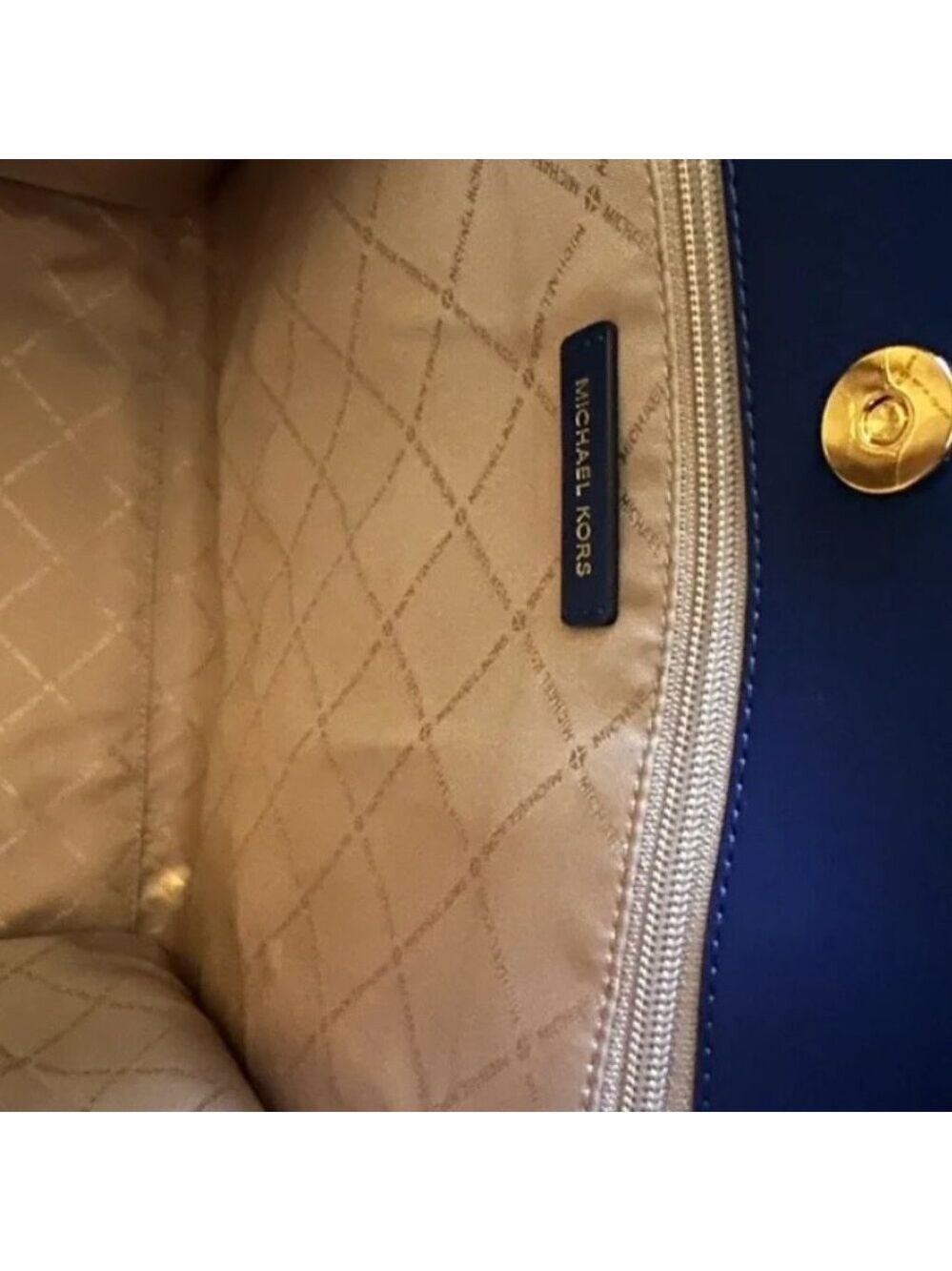 NEW Large Michael Kors Maple brown tote bag River Blue handles & shoulder strap - Picture 9 of 11